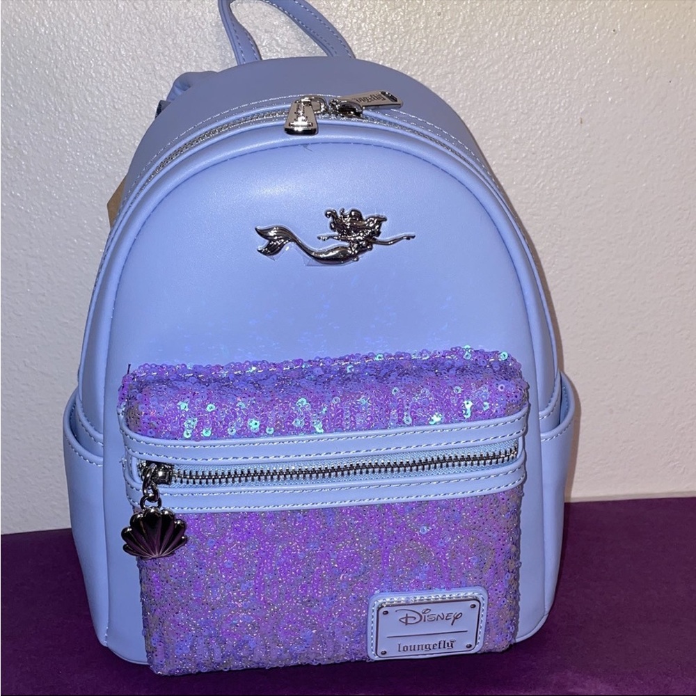 LE Exclusive Loungefly Disney the Little Mermaid Ariel Sequin Mini Backpack